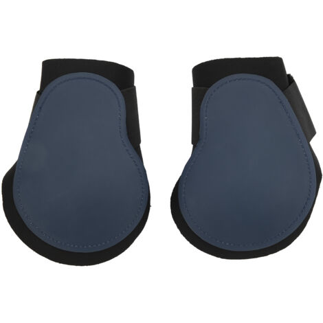 2 pièces bottes de boulet de cheval coque en PU élastique résistant aux chocs protège-jambes pour la compétition de saut pattes arrière bleu marine L (1/5)