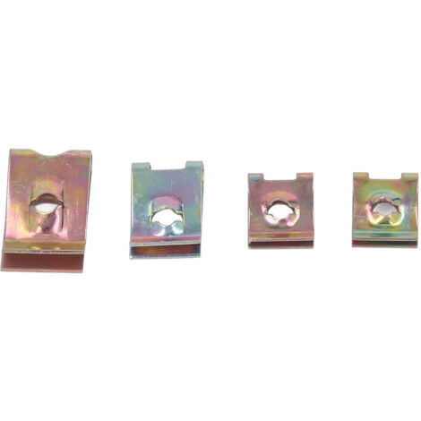 Lot 100 Clips à Vis Et Écrous U-Clip Voiture – Fixations Métalliques Pour Panneaux Porte, Garde-Boue, Pare-Chocs, Carrosserie Auto