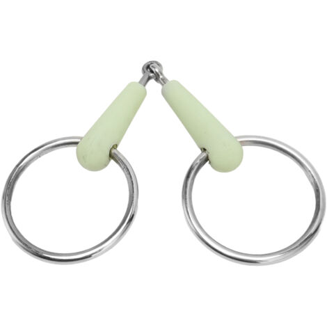 Mors de filet de cheval en acier inoxydable enveloppé de caoutchouc, bouche à anneau ample pour l'entraînement à l'équitation
