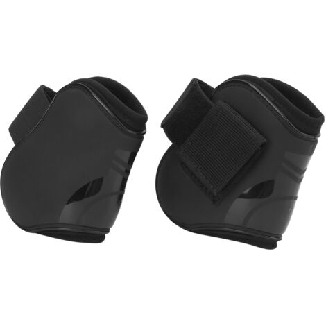 Guêtres de protection pour tendons de cheval, légères et réglables pour sauter, lot de 2 pattes arrière noires (XL), 4 pièces (1/5)