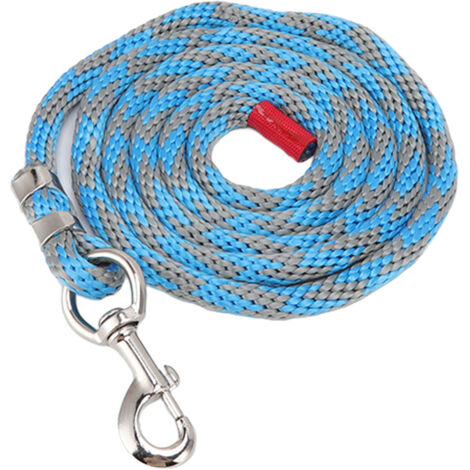 Laisse de cheval, corde en Nylon épaisse résistante aux tractions, pour l'entraînement des animaux de compagnie, 6,6 pieds de Long, bleu gris (1/5)