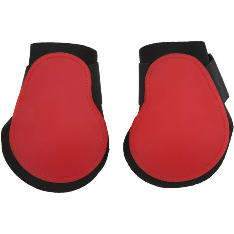 Bottes tendineuses de cheval, 2 pièces, Support de coque en PU pour la compétition de Performance équestre, entraînement, pattes arrière rouges M (1/5)