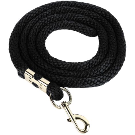 Ligne de fente pour chevaux avec bouton-pression, corde d'entraînement robuste à haute résistance pour la compétition et la Traction quotidienne, 6,6 pieds, noire (1/5)