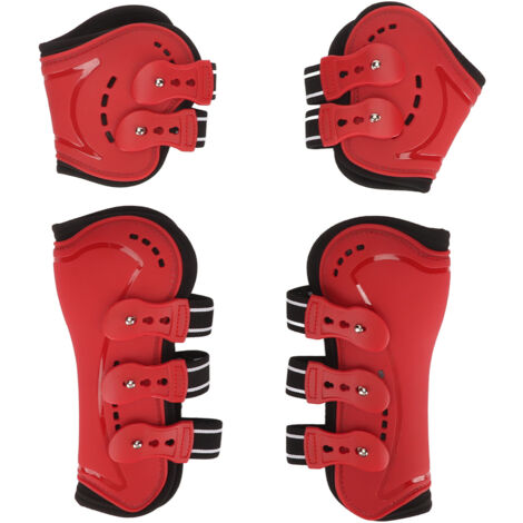 Bottes de cheval légères, respirantes et résistantes à l'usure, pattes arrière pour accessoires, rouge L (1/5)