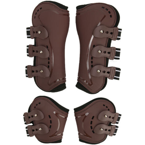 Protège-jambes de cheval, Absorption des chocs, protection légère, bottes avant et arrière réglables pour saut d'obstacles, équitation L (1/5)