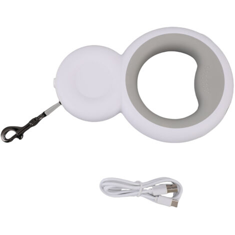 Laisse rétractable pour chien, support de sac à excréments intégré avec lumière LED, pour chiens de taille moyenne jusqu'à 30 kg (1/5)