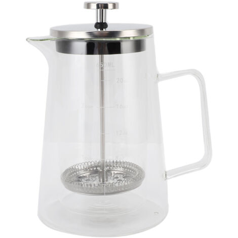 Cafetière à piston 650 ml en verre borosilicaté à double paroi pour l'infusion (1/5)