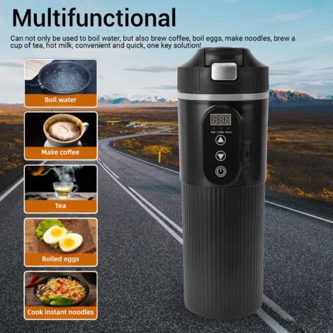 Bouilloire Voiture 12V/24V - Chauffe-eau Portable Rapide Pour Camping, Voyage - Arrêt Automatique, Sécurité