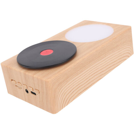 Tourne-Disque 3en1 – Haut-Parleur Bluetooth + Veilleuse + Horloge | Design Vintage Vert | Son Stéréo & Ambiance Relaxante