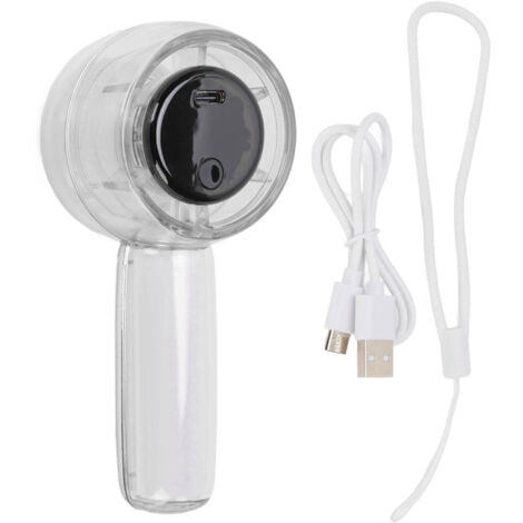 Ventilateur Turbo portatif, 5 vitesses, réglable en continu, Rechargeable, Portable, petit avec affichage numérique, pour Camping en plein air, blanc (1/5)
