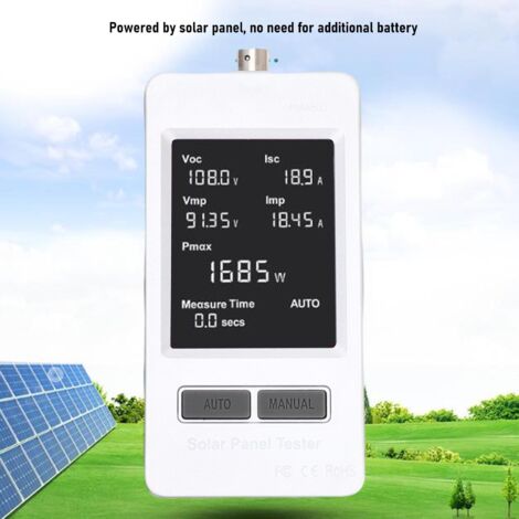 Testeur Panneaux Solaires MPPT 1800W - Multimètre LCD Rétroéclairé - 20-120V / 0-60A - Protections Multiples - Diagnostic Solaire