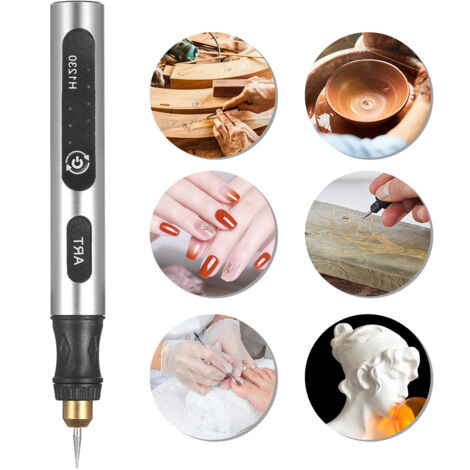 Mini outil rotatif sans fil, 3 réglages de vitesse, tension 5 V, kit rechargeable comprenant 4 têtes de meulage, recharge USB (1/5)