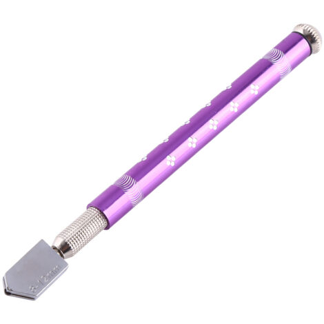 Outil de coupe de verre à rouleau antidérapant professionnel avec poignée en alliage d'aluminium (violet) (1/5)