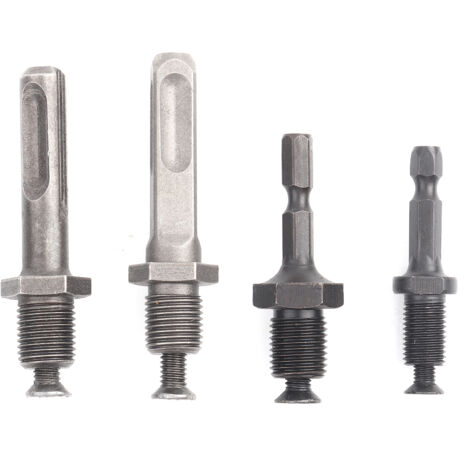 Connecteur de mandrin de perceuse, 4 pièces, carré, hexagonal, tige ronde, adaptateur, Conversion de tige (1/5)