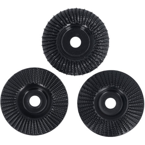 Ensemble de 3 meules à bois de couleur noire, disque de sculpture à Arc Oblique plat intérieur de 100mm de diamètre 16mm (1/5)