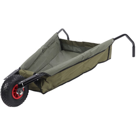 Brouette de jardin pliable en Tube d'acier, sac de grande capacité, chariot de cour pliable pour l'herbe, les mauvaises herbes, l'écorce et le sol