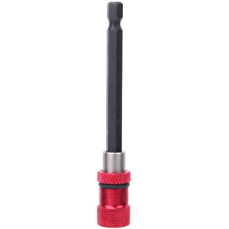 Porte-embout de tournevis en acier inoxydable rouge, tige d'extension magnétique à dégagement rapide de 1/4 pouces, 100 mm (1/5)