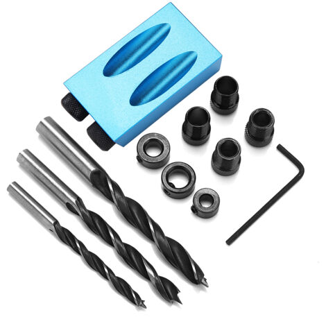 Kit d'outils de positionnement, kit de perçage de trous borgnes, guide à onglets pour le travail du bois, guide pour le travail du bois, cadre de serrage portable pour le travail du bois (1/5)