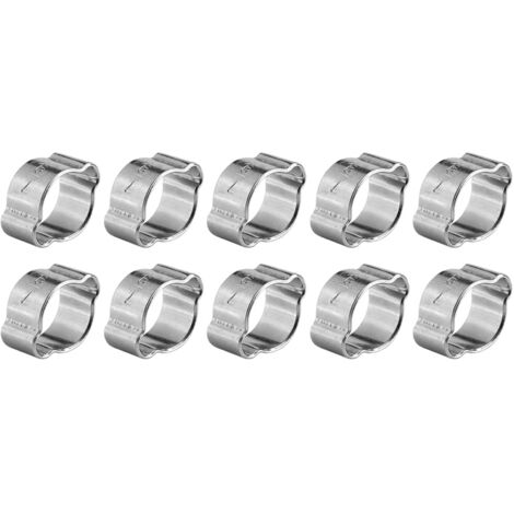 10 pièces de colliers de serrage à deux oreilles en fer galvanisé 5 à 23 mm pour tube de tuyau d'essence Fule (7 à 9 mm) (1/5)