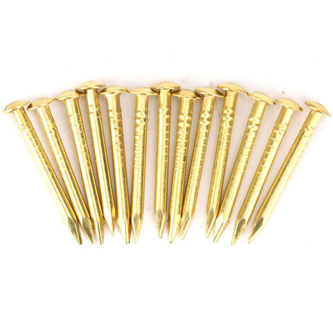 Charnière de meubles en laiton, clous à tête ronde, accessoires de quincaillerie, longueur 10mm/15mm/18mm/22mm 18mm, 100 pièces (1/5)