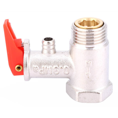 Soupape de sécurité pour chauffe-eau, 1 pièce, en laiton nickelé, 0,9 MPa, G1/2 po (1/5)