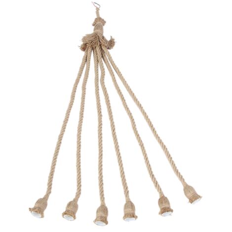 Douille à ampoule E27 en corde de chanvre, style vintage, décorative et économe en énergie pour le salon. (1/5)