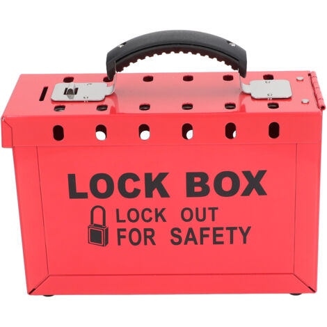 Station de gestion de cadenas de sécurité pour 12 cadenas, en tôle d'acier traitée par pulvérisation haute température rouge (1/5)