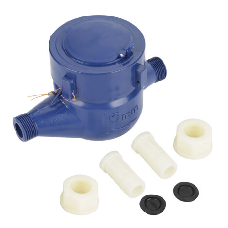 Compteur d'eau froide en plastique DN15 pour jardin et maison, à débit unique, outil de mesure pour table humide