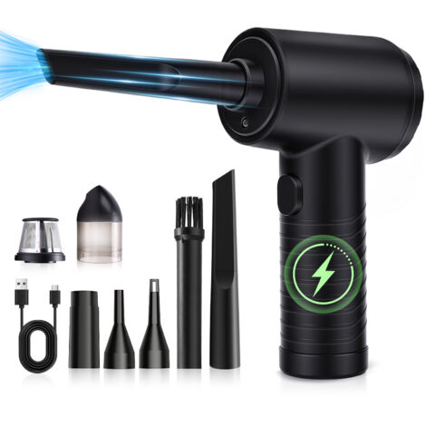 Souffleur à air comprimé sans fil - Souffleur d'air comprimé rechargeable 51 000 tr/min avec lumière LED pour le nettoyage de claviers, d'ordinateurs et de voitures (1/5)