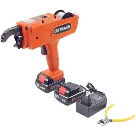 Relieuse Automatique Rebar à relier les fils métalliques W/1 Rouleaux de fil de ligature Orange 12 V avec 2 piles lithium-ion (1/5)