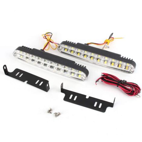 pour led diurne voiture pour feux led diurne Feux diurnes à LED, 2X30 diodes électroluminescentes 12V voiture 12V DC Feux diurnes DRL au volant lampe de lumière du jour + clignotants (1/4)