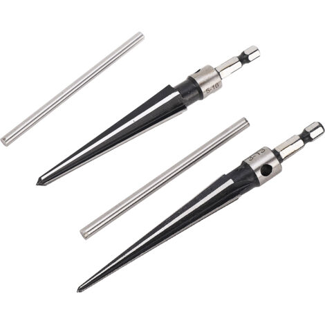 Alésoir conique à 6 trous à cannelures, tige hexagonale, poignée en T pour bois et plastique, 5 à 16 mm, 3 à 13 mm (1/5)