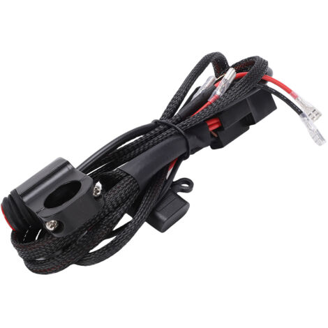 Kit de Câblage D'éclairage de Moto, Fil 16awg Robuste, Relais 40A, Fusible 30A, Interrupteur de Guidon pour Vélos Tout-terrain, Vtt, Motos
