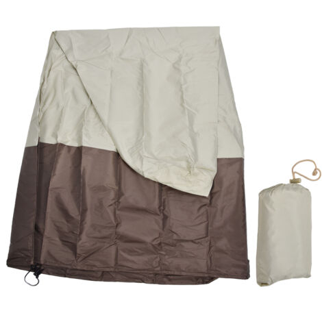 Couverture de fontaine de jardin, tissu Oxford enduit d'argent 210D, imperméable, protection pour terrasse extérieure, beige et café (1/5)