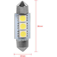 CGEAMDY 12pcs Ampoules LED T10 Voiture 3W Super Bright - Kit Intérieur Mixte 36/39/41mm