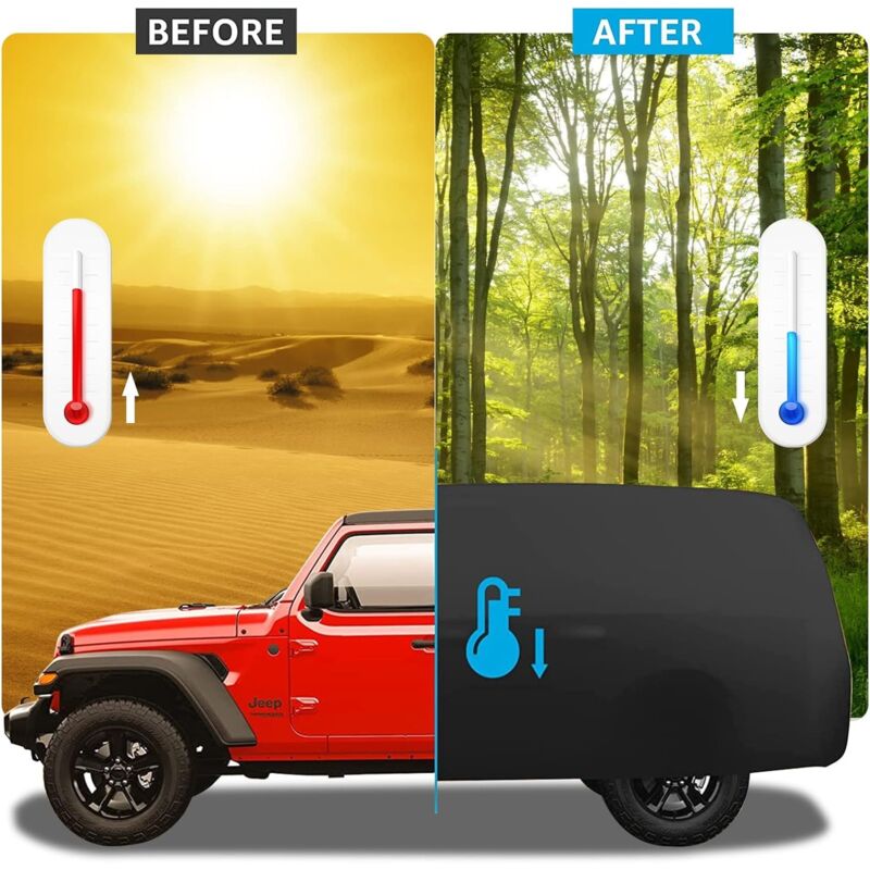 Housse Voiture Imperméable Wrangler 2 Portes - Bâche Anti-UV Extérieur/Intérieur Pour CJ YJ TJ JK, Toutes Saisons