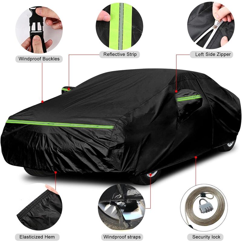 WXFGR Housse De Voiture Anti UV Pour Mercedes-Benz C180 C200 C250 C300 C400 A205| Couverture De Voiture Complète Extérieur Imperméable Bâche De Voiture Étanche À La Poussière Imperméable