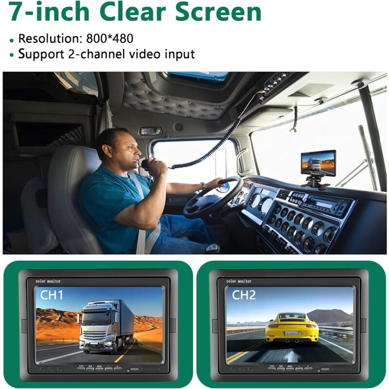 Podofo Camera De Recul Pour Voiture - Moniteur LCD 7 Pouces, Caméra De