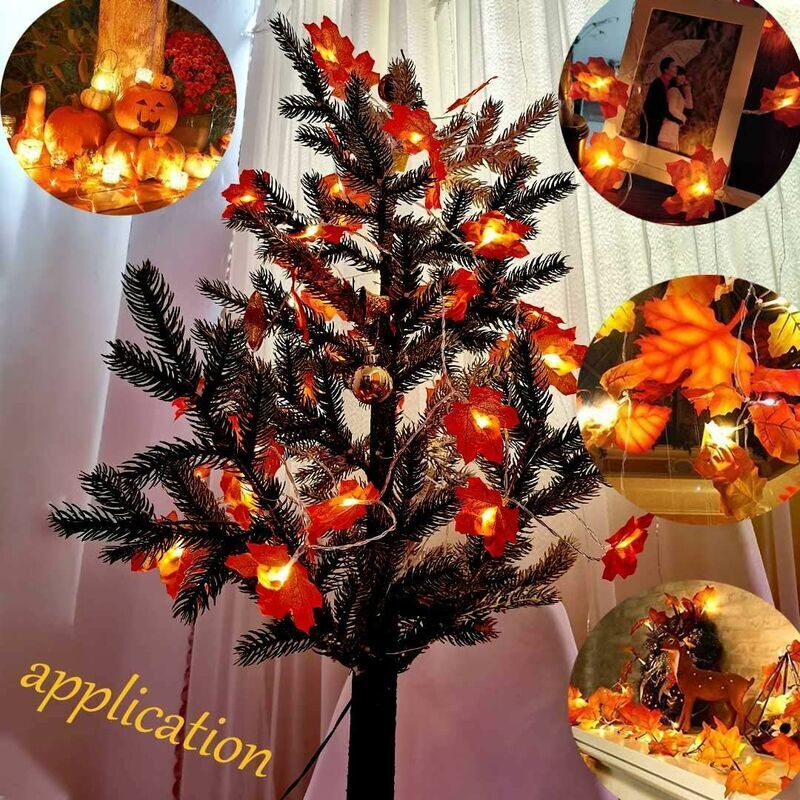 Guirlande D'automne Décorative - 2 Guirlandes Avec Feuilles, Citrouilles, Tournesols - Pour Intérieur, 1.78m - Décoration Halloween, Thanksgiving