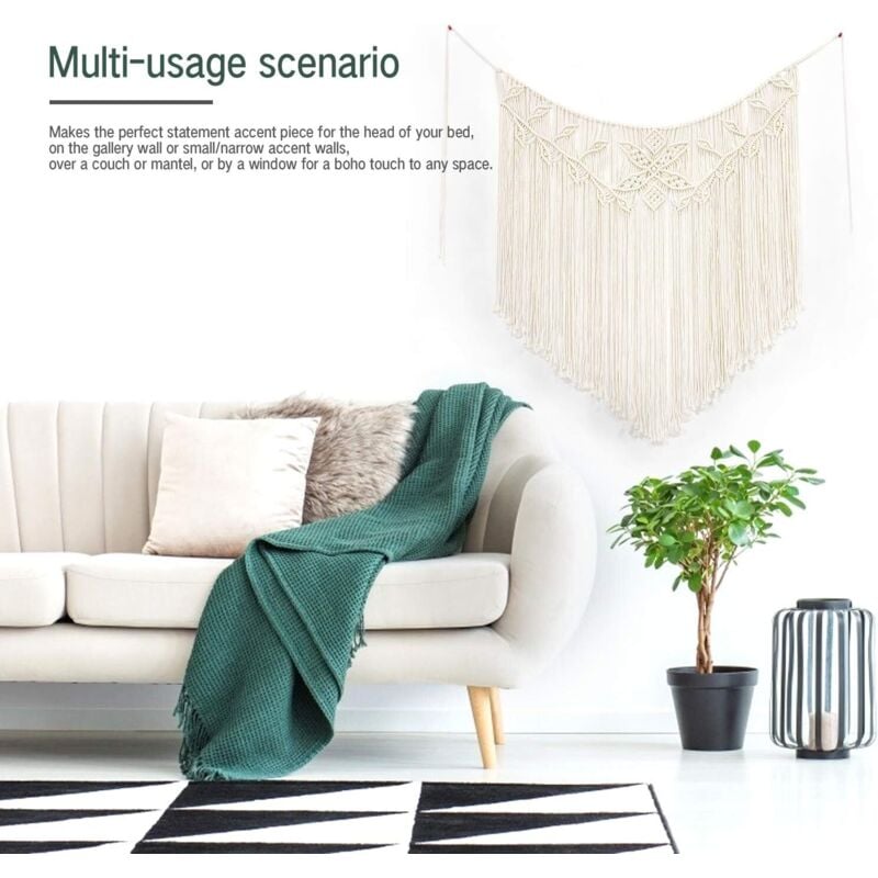Jlnmmn Tapisserie Murale En Macramé, Décoration Bohème