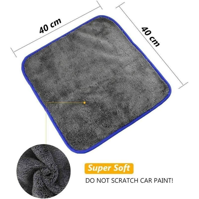 Lot De 6 Chiffons Microfibre MR.SIGA - 40x60 Cm - Ultra-Absorbants, Sans Peluches - Pour Voiture, Ménage