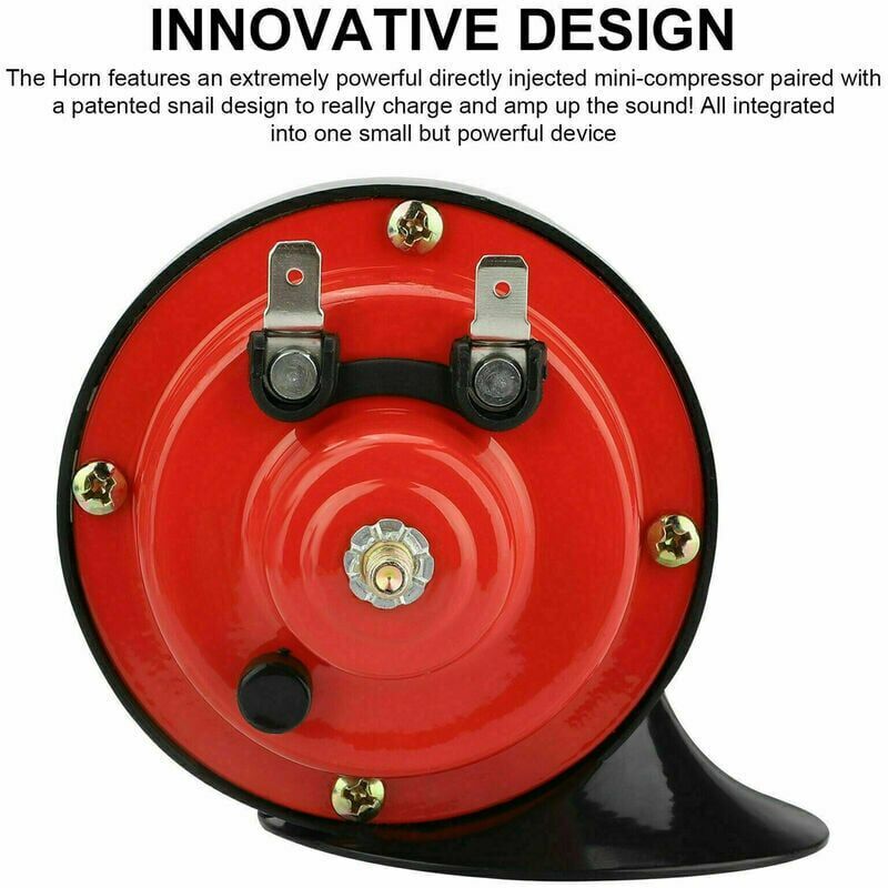FARBIN 12V Klaxon De Voiture D'air Super Fort 150dB Trompette De Camion Double Tube