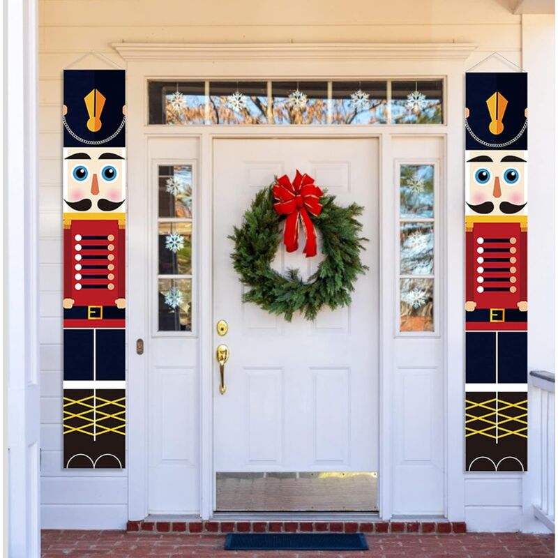 HiyyFloy Grande Décoration De Porte D'entrée De Noël, Nœud Géant Pour