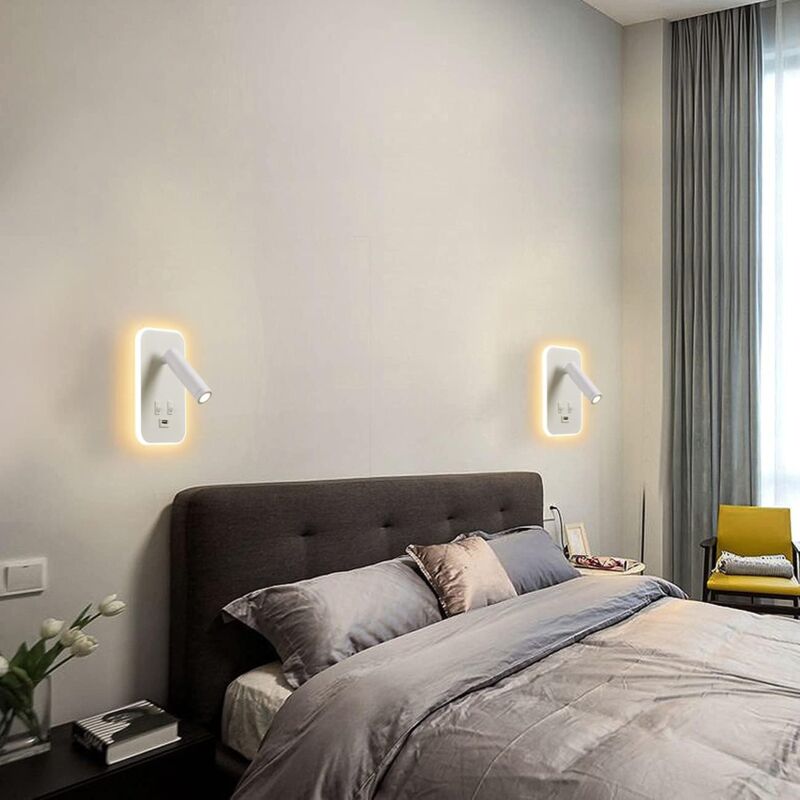 Applique Murale LED LANMOU 5W - Col De Cygne Réglable - 4000K - Interrupteur Intégré