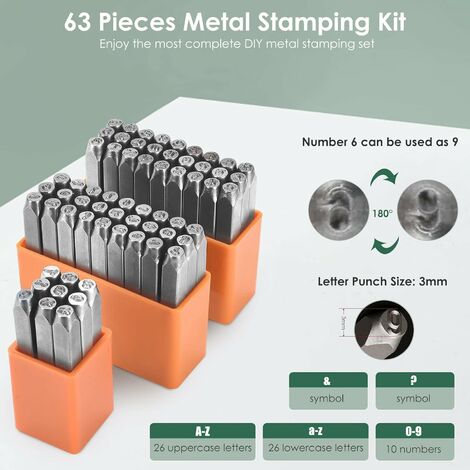 Jeu De 36 Poinçons, Lettres Et Chiffres à Frapper 5 Mm - Silverline - Neuf