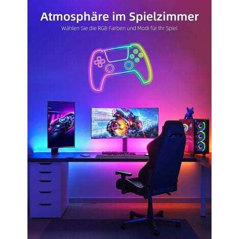 IkodmRuban Led 10m, RGB Multicolore App Contrôle Neon Bande Led, 24V Flexible Étanche Découpable Synchronisation Musicale Bandeau Lumineuse Led pour Intérieur Déco [Classe énergétique D]