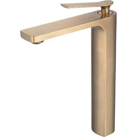 Robinet mitigeur de salle de bain moderne à levier unique, un trou, doré brossé