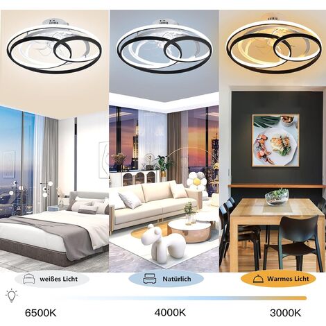 Ventilateur de Plafond Metro DC Noir 133 cm avec LED Dimmable pour Plafond Bas - Moderne et Silencieux