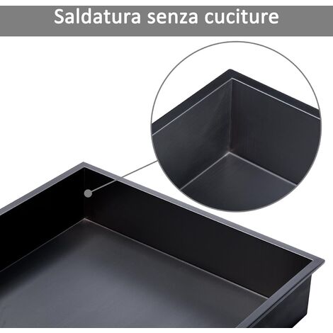 Niche Murale Douche En Acier Inoxydable 30x30x10 Cm - Encastrable, Une Couche, Noir - Rangement Salle De Bain Sans Encombrement