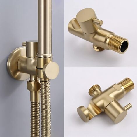 Kit Douchette wc Doré Brossé Pulvérisateur de Toilette pour Bidet Mural Laiton Douchette à Main Bidet Haute Pression Kit de Pulvérisateur de Bidet à Main pour l'hygiène Personnelle (Brushed Gold)
